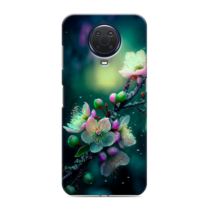 Силиконовый чехол на Nokia G20 с принтом Цветы и мрамор Силиконовый чехол на Nokia G20 с принтом Цветы и мрамор
