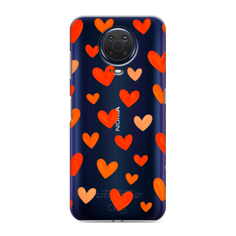 Силиконовый чехол на Nokia G20 с принтом Сердечки Силиконовый чехол на Nokia G20 с принтом Сердечки