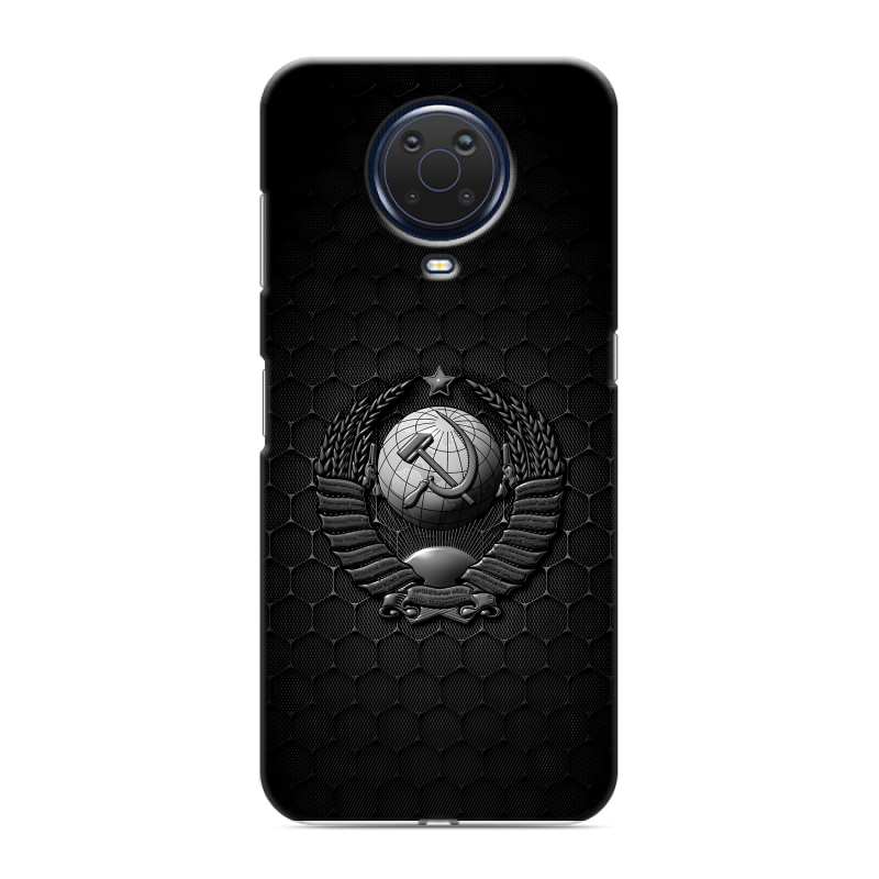 Силиконовый чехол на Nokia G20 с принтом Герб Флаг СССР Силиконовый чехол на Nokia G20 с принтом Герб Флаг СССР
