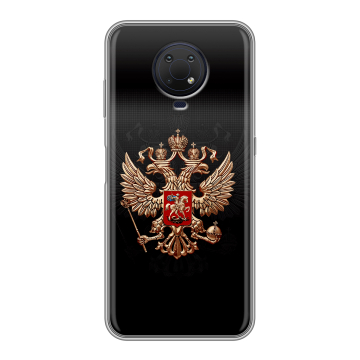 Силиконовый противоударный чехол на Nokia G10 с принтом Герб России
