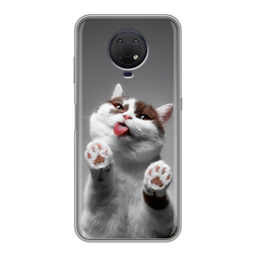 Силиконовый противоударный чехол на Nokia G10 с принтом Коты