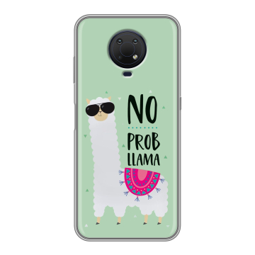 Силиконовый противоударный чехол на Nokia G10 с принтом Лама