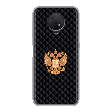 Силиконовый противоударный чехол на Nokia G10 с принтом Герб России принт
