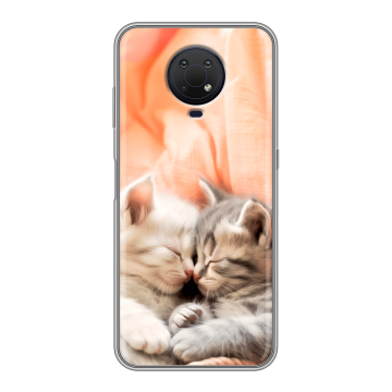 Силиконовый противоударный чехол на Nokia G10 с принтом Котята