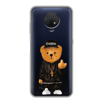Силиконовый противоударный чехол на Nokia G10 с принтом Мишка Силиконовый противоударный чехол на Nokia G10 с принтом Мишка