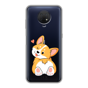Силиконовый противоударный чехол на Nokia G10 с принтом Корги