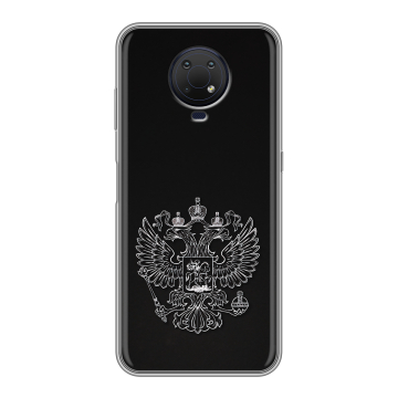 Силиконовый противоударный чехол на Nokia G10 с принтом Герб России