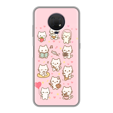 Силиконовый противоударный чехол на Nokia G10 с принтом Hello Kitty Хелоу Кити