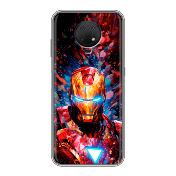 Силиконовый противоударный чехол на Nokia G10 с принтом Железный человек Ironman