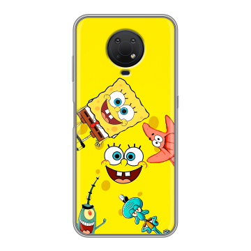Силиконовый противоударный чехол на Nokia G10 с принтом Спанч боб Спанчбоб