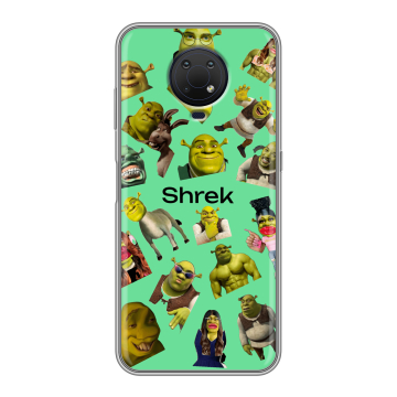 Силиконовый противоударный чехол на Nokia G10 с принтом Шрек Shrek Силиконовый противоударный чехол на Nokia G10 с принтом Шрек Shrek