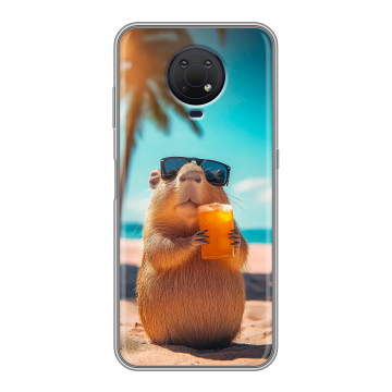 Силиконовый противоударный чехол на Nokia G10 с принтом Капибара Силиконовый противоударный чехол на Nokia G10 с принтом Капибара