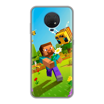 Силиконовый противоударный чехол на Nokia G10 с принтом Майнкрафт Minecraft Силиконовый противоударный чехол на Nokia G10 с принтом Майнкрафт Minecraft