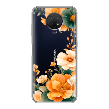 Силиконовый противоударный чехол на Nokia G10 с принтом Цветы принт Силиконовый противоударный чехол на Nokia G10 с принтом Цветы принт