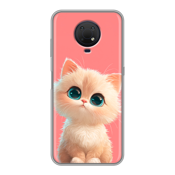 Силиконовый противоударный чехол на Nokia G10 с принтом Розовый котенок Силиконовый противоударный чехол на Nokia G10 с принтом Розовый котенок