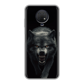 Силиконовый противоударный чехол на Nokia G10 с принтом Волк Силиконовый противоударный чехол на Nokia G10 с принтом Волк