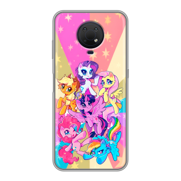 Силиконовый противоударный чехол на Nokia G10 с принтом My little pony Дружба чудо Силиконовый противоударный чехол на Nokia G10 с принтом My little pony Дружба чудо