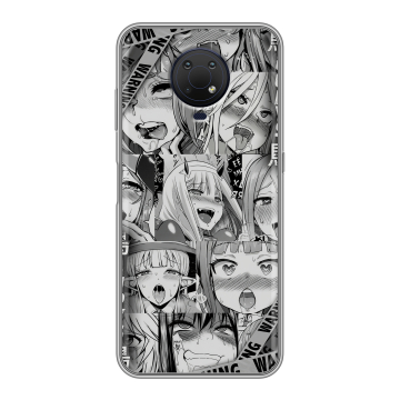 Силиконовый противоударный чехол на Nokia G10 с принтом Ahegao Ахегао Аниме Силиконовый противоударный чехол на Nokia G10 с принтом Ahegao Ахегао Аниме