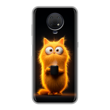 Силиконовый противоударный чехол на Nokia G10 с принтом Смешной кот