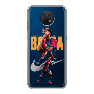 Силиконовый противоударный чехол на Nokia G10 с принтом Барселона Barca Yamal 