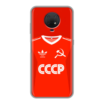 Силиконовый противоударный чехол на Nokia G10 с принтом Флаг Герб СССР Силиконовый противоударный чехол на Nokia G10 с принтом Флаг Герб СССР