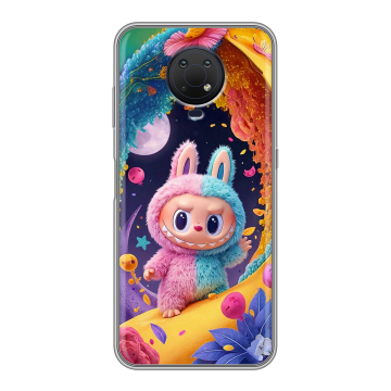 Силиконовый противоударный чехол на Nokia G10 с принтом Labubu Лабубу