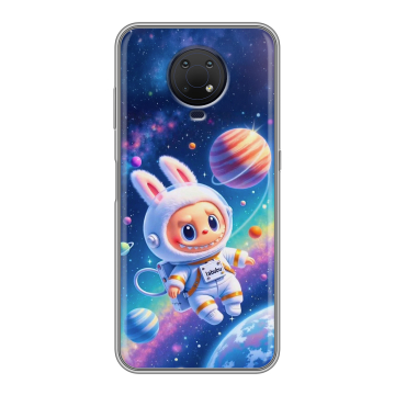 Силиконовый противоударный чехол на Nokia G10 с принтом Labubu Лабубу