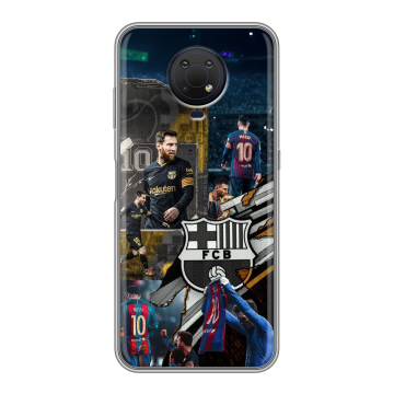 Силиконовый противоударный чехол на Nokia G10 с принтом Messi Barcelona