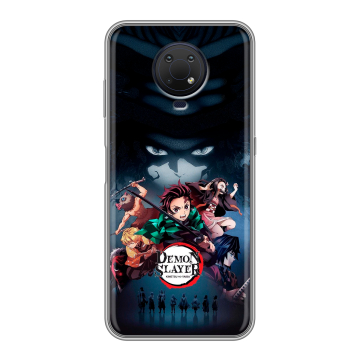 Силиконовый противоударный чехол на Nokia G10 с принтом Demon Slayer Клинок рассекающий демонов