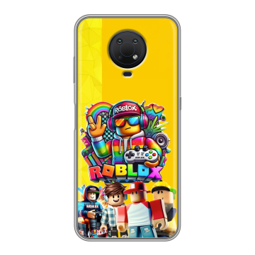 Силиконовый противоударный чехол на Nokia G10 с принтом Roblox Роблокс Силиконовый противоударный чехол на Nokia G10 с принтом Roblox Роблокс