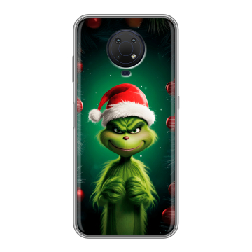 Силиконовый противоударный чехол на Nokia G10 с принтом Гринч Новый год Рождество Силиконовый противоударный чехол на Nokia G10 с принтом Гринч Новый год Рождество