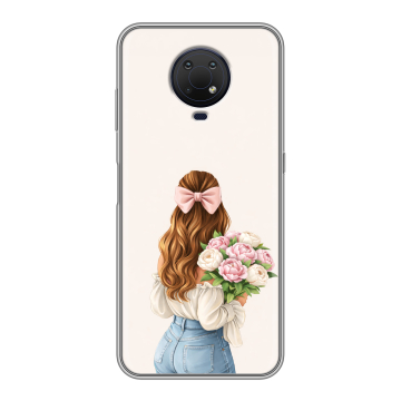 Силиконовый противоударный чехол на Nokia G10 с принтом женский