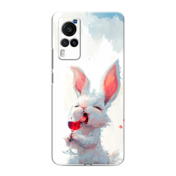 Силиконовый чехол на Vivo X60 Pro с принтом кролик зайчик