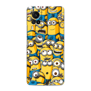 Силиконовый чехол на Vivo X60 Pro с принтом Миньоны