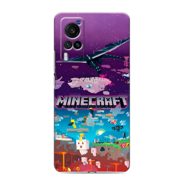 Силиконовый чехол на Vivo X60 Pro с принтом Майнкрафт Minecraft