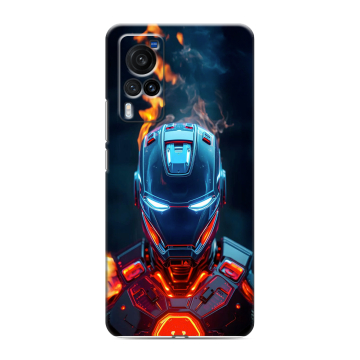 Силиконовый чехол на Vivo X60 Pro с принтом IronMan Железный человек