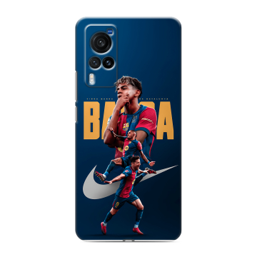 Силиконовый чехол на Vivo X60 Pro с принтом Барселона Barca Yamal 
