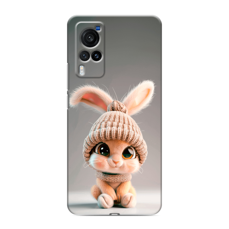 Силиконовый противоударный чехол на Vivo X60 Pro с принтом Кролик Силиконовый противоударный чехол на Vivo X60 Pro с принтом Кролик
