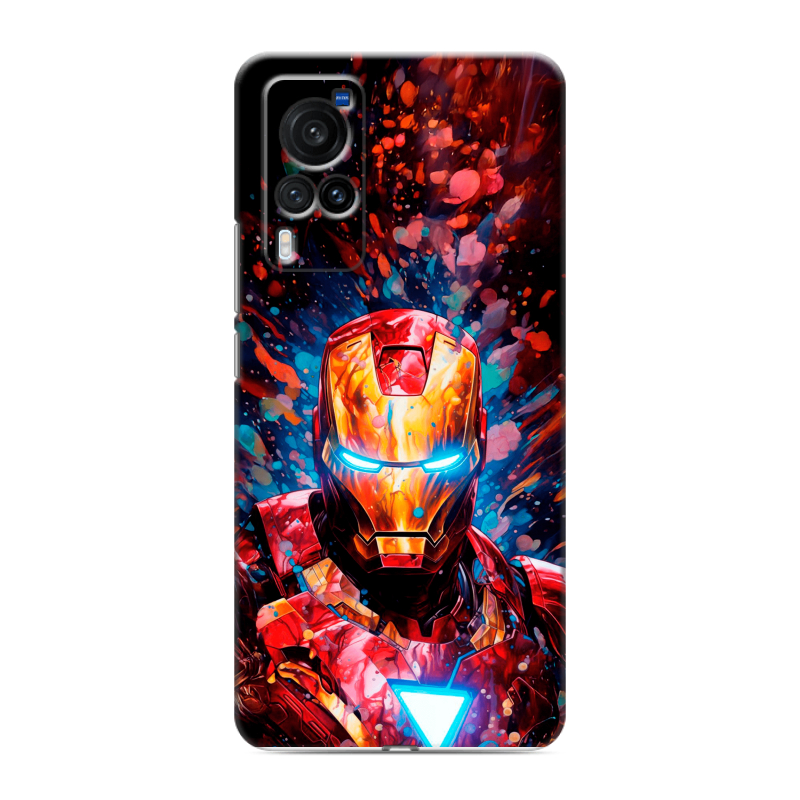 Силиконовый противоударный чехол на Vivo X60 Pro с принтом Железный человек Ironman Силиконовый противоударный чехол на Vivo X60 Pro с принтом Железный человек Ironman
