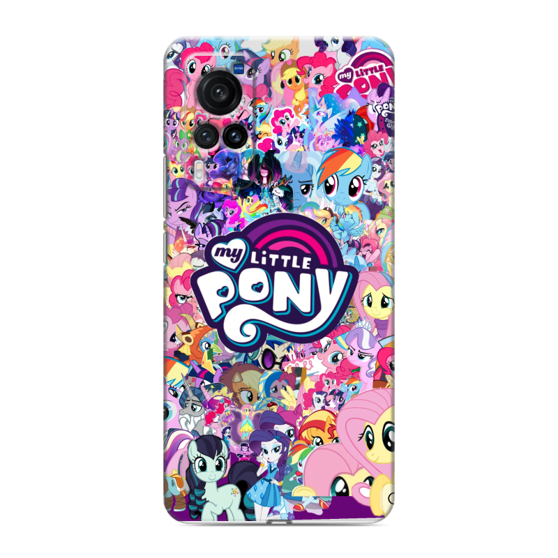 Силиконовый противоударный чехол на Vivo X60 Pro с принтом My little pony Дружба чудо Силиконовый противоударный чехол на Vivo X60 Pro с принтом My little pony Дружба чудо