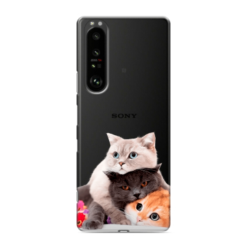 Силиконовый чехол на Sony Xperia 1 III с принтом Кошки Силиконовый чехол на Sony Xperia 1 III с принтом Кошки