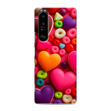 Силиконовый чехол на Sony Xperia 1 III с принтом Сердечки Силиконовый чехол на Sony Xperia 1 III с принтом Сердечки