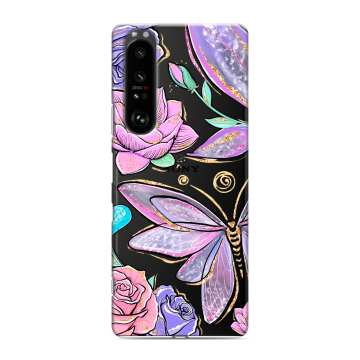 Силиконовый чехол на Sony Xperia 1 III с принтом Бабочки и цветы Силиконовый чехол на Sony Xperia 1 III с принтом Бабочки и цветы