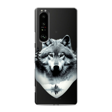 Силиконовый чехол на Sony Xperia 1 III с принтом Волк в лесу Силиконовый чехол на Sony Xperia 1 III с принтом Волк в лесу