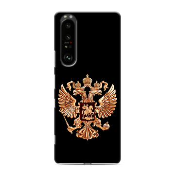 Силиконовый чехол на Sony Xperia 1 III с принтом Герб России золотой Силиконовый чехол на Sony Xperia 1 III с принтом Герб России золотой