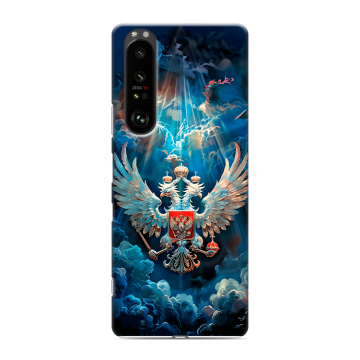 Силиконовый чехол на Sony Xperia 1 III с принтом Герб флаг России Силиконовый чехол на Sony Xperia 1 III с принтом Герб флаг России