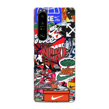 Силиконовый чехол на Sony Xperia 1 III с принтом Найк Nike яркий Силиконовый чехол на Sony Xperia 1 III с принтом Найк Nike яркий