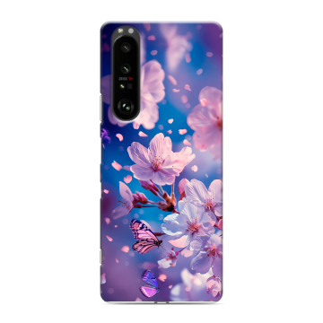 Силиконовый чехол на Sony Xperia 1 III с принтом цветы бабочки Силиконовый чехол на Sony Xperia 1 III с принтом цветы бабочки