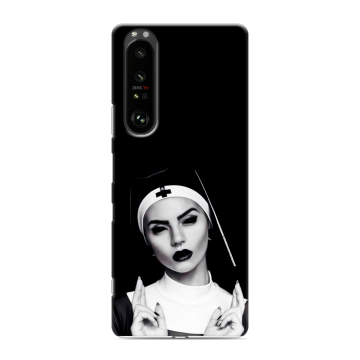 Силиконовый чехол на Sony Xperia 1 III с принтом монашка Силиконовый чехол на Sony Xperia 1 III с принтом монашка