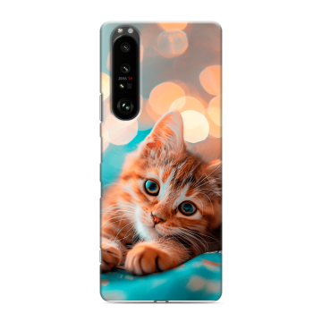 Силиконовый чехол на Sony Xperia 1 III с принтом котик Силиконовый чехол на Sony Xperia 1 III с принтом котик